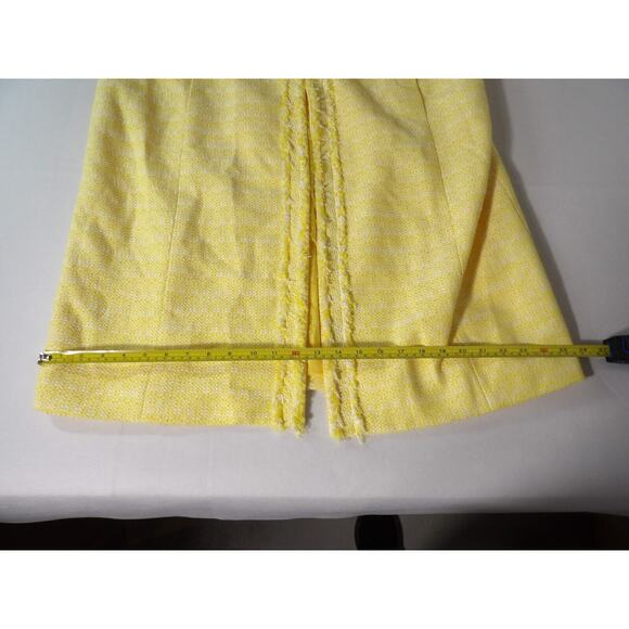 Albert Nippon Sz 18 Jacket Tweed Trench Coat Yellow Lemon Creme Long NWT - Picture 12 of 16